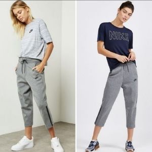 NWT Nike Gray Fleece Comfy Capri with Zippered Cuff Size XS